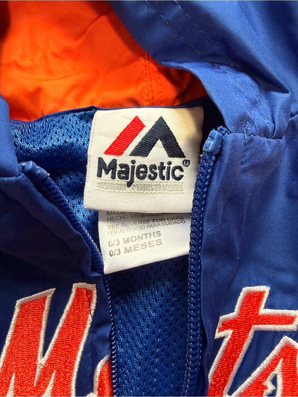 New York Mets Rare Baby Windbreaker Set - Blue & Orange Size 0-3m - Picture 7 of 7